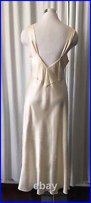 Vintage 40s Silk Satin Ivory Slip /dress M