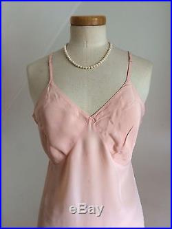 Vintage 40s Slip Peach Silk Lace CC41'Morley' Shift Petticoat Pinup Bombshell