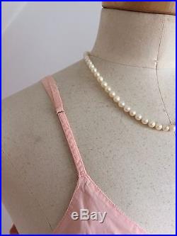 Vintage 40s Slip Peach Silk Lace CC41'Morley' Shift Petticoat Pinup Bombshell