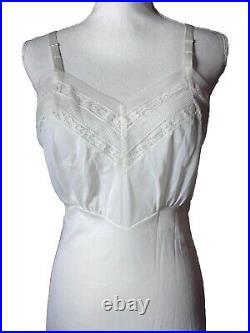 Vintage 50's American Maid Dress Slip Sz 34 Nylon Ruffles Pinup Lingerie New