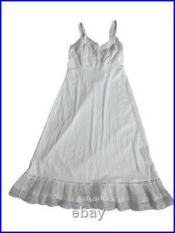 Vintage 50's American Maid Dress Slip Sz 34 Nylon Ruffles Pinup Lingerie New