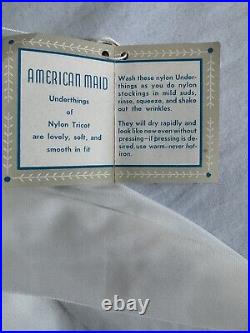 Vintage 50's American Maid Dress Slip Sz 34 Nylon Ruffles Pinup Lingerie New