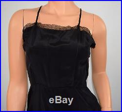 Vintage 50's Black Tulle Rockabilly Swing Bubble Dress Black Silky Slip S/XS