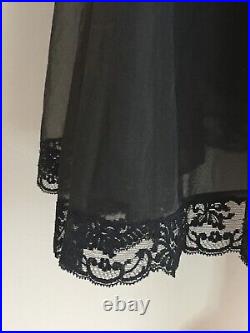 Vintage 50's Blanche By Erika McGowan Oleg Cassini Black Nylon Nightgown Sz 34