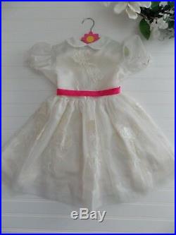 Vintage 50's Girls 4/4T White Sheer Dress & Slip Party Easter Miss Quality Roses
