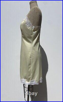 Vintage 50s/60s Satin Lace Slip Dress, Mid-Century Lingerie, Pin-Up Style. S/M