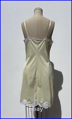 Vintage 50s/60s Satin Lace Slip Dress, Mid-Century Lingerie, Pin-Up Style. S/M