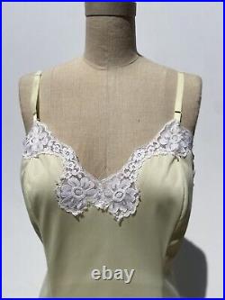 Vintage 50s/60s Satin Lace Slip Dress, Mid-Century Lingerie, Pin-Up Style. S/M