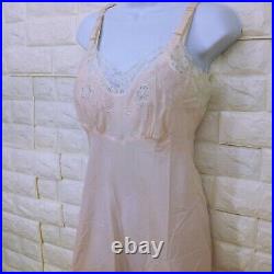 Vintage 50s Barbizon Acclaim Crepe Remarque Slip Dress Sz-12Miss Metal Buckle