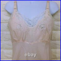 Vintage 50s Barbizon Acclaim Crepe Remarque Slip Dress Sz-12Miss Metal Buckle