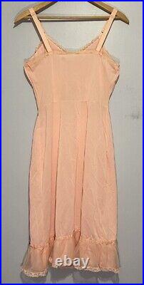 Vintage 50s Carol Brent Slip Dress Chiffon Lace Floral Small Fairy Wicked Glinda