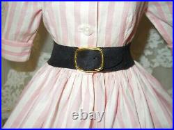 Vintage 50s Madame Alexander 20 Cissy doll shirtwaist dress, slip, belt tag