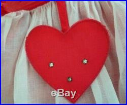 Vintage 50s Toddler Girls Semi Sheer Organdy Party Dress Red Valentines Slip