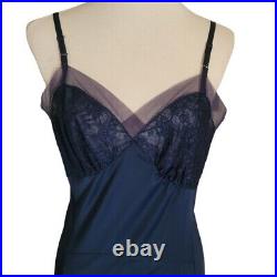 Vintage 60's Rodgers Navy Blue Lace Slip Dress