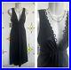 Vintage 60s 70s Black Lingerie Pin Up Full Length Dress Nighty Slip S