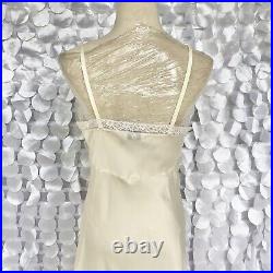 Vintage 60s 70s Christian Dior Ivory Slip Dress Logo size 36 Medium USA NWOT