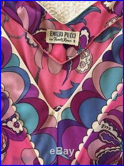 Vintage 60s Emilio Pucci Electric Slip Dress Psychedelic Mod Boho Classic Iconic