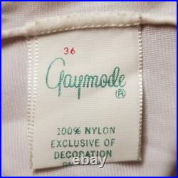 Vintage 60s Gaymode JC Penny's Nylon Slip Dress Nightgown White Lace Lingerie Sm