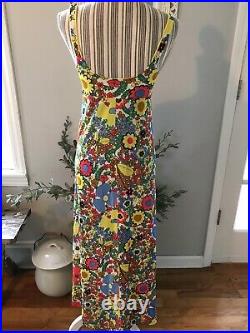 Vintage 60s OLGA Flower Power Floral Nightgown Slip Dress XS Evening Lady Bug