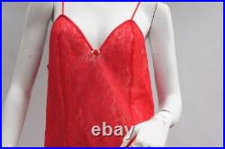 Vintage 60s Red Lace & Chiffon Slip Dress