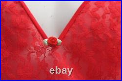 Vintage 60s Red Lace & Chiffon Slip Dress