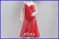 Vintage 60s Red Lace & Chiffon Slip Dress