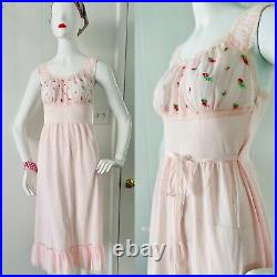 Vintage 60s SEAMPRUFE Nylon Milkmaid Slip Dress 1950s S 34? Nightgown