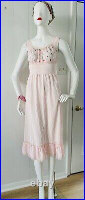 Vintage 60s SEAMPRUFE Nylon Milkmaid Slip Dress 1950s S 34? Nightgown