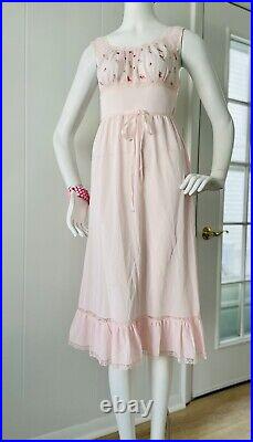 Vintage 60s SEAMPRUFE Nylon Milkmaid Slip Dress 1950s S 34? Nightgown