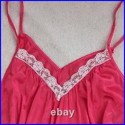 Vintage 60s Shannon Lee Slip Dress Petticoat Robe Women's M/L Pink Lace Sheer