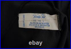 Vintage 60s Vanity Fair Black Nylon Lace Trim Adjustable Slip Dress Sz. 40 Large