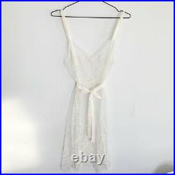 Vintage 60s White Delicate Eyelash Lace Slip Dress