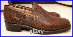 Vintage 70s Brown Sharkskin Norton Slip On Loafers Shoes LIKE NEW Sz 6.5