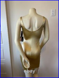 Vintage 70s Olga Shapewear Womens Size 32C Slip Dress Gold 1970s