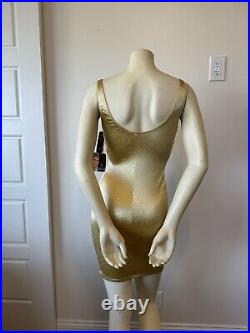 Vintage 70s Olga Shapewear Womens Size 32C Slip Dress Gold 1970s