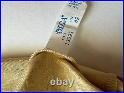 Vintage 70s Olga Shapewear Womens Size 32C Slip Dress Gold 1970s