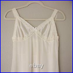 Vintage 70s Slip Dress Size 38 S Nightgown Union Lingerie Lace Dainty Coquette