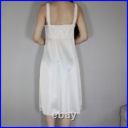 Vintage 70s Slip Dress Size 38 S Nightgown Union Lingerie Lace Dainty Coquette