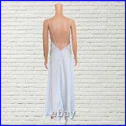 Vintage 70s Victorias Secret Maxi Slip Dress Sheer Lace Paneling RARE