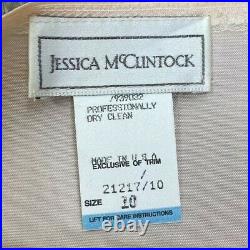 Vintage 80's Jessica McClintock Dress Sheer Edwardian Lace with Slip Size 10