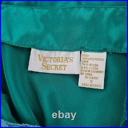 Vintage 80s 90s Victoria Secret Slip Party Satin Dress Sz Small Green
