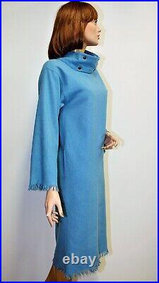 Vintage 80s J. C DE CASTELBAJAC Blue Wool Slip-On Dress 8US 40FR made in France