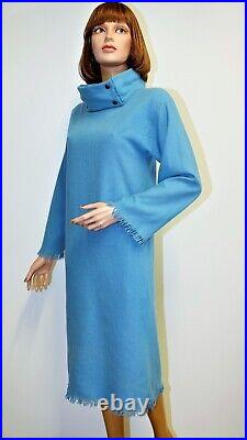 Vintage 80s J. C DE CASTELBAJAC Blue Wool Slip-On Dress 8US 40FR made in France