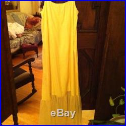Vintage 90's Romantic April Cornell Pale Yellow Crinoline Slip Dress S Small
