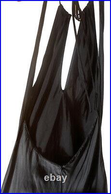 Vintage 90's Victoria's Secret 100% Silk Long Black Slip Dress Size Medium