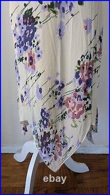 Vintage 90's Y2K Betsey Johnson Cold Shoulder Bias Cut Floral Print Midi Dress M