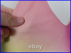 Vintage 90's Y2K Rainbow Ombre Sequin Beaded Silk Homecoming Prom Slip Dress 7/8
