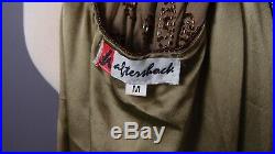 Vintage 90s 1990s Aftershock Sequin Beaded Dress Pure Silk Slip Mini Y2K 8/10