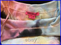 Vintage 90s Betsey Johnson Archives Tie Dye Ruffle Bustle Mini Dress Candy Goth