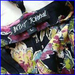 Vintage 90s Betsey Johnson Grunge PIN UP cocktail Boho FESTIVAL RETRO dress XS